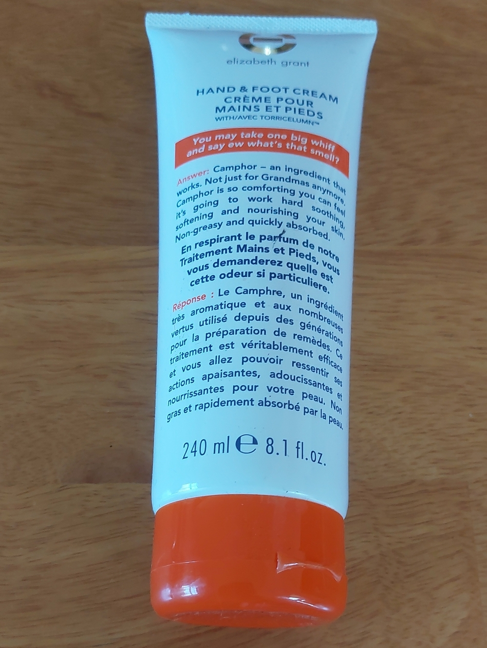 Elizabeth GRANT Hand And Foot Cream 240ml Tube